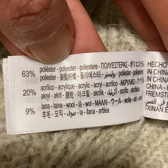 NWT Zara turtleneck wool blend crossover sweater vest size medium green - Picture 6 of 6